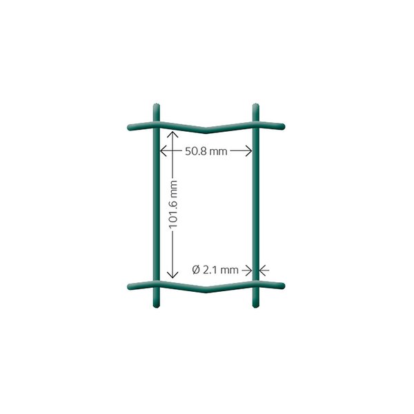 Puutarha-aita, 0% PVC, vihreä, 5 x 10 cm, 180 cm x 25 m