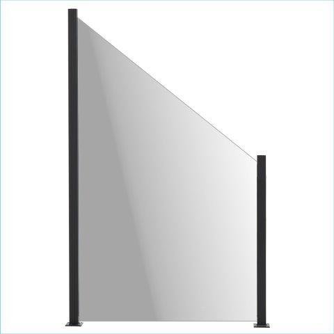 HORTUS Lasipaneeli alumiinitolpille 150/100 x 100 cm, savulasi