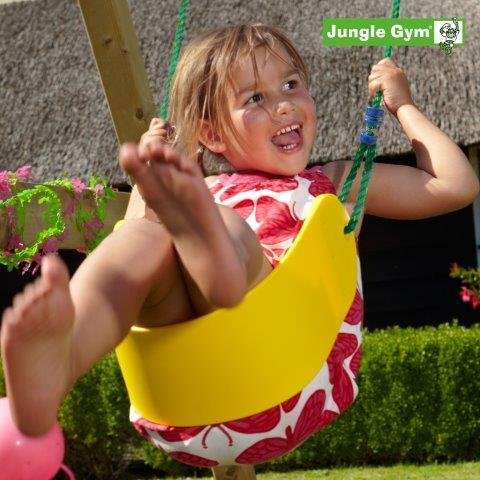 Jungle Gym Sling Swing, kevytrakenteinen ja joustava keinuistuin, keltainen