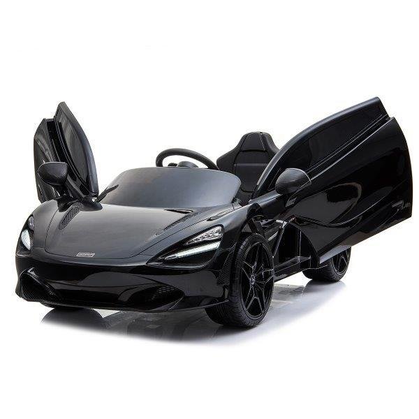 McLaren 720S sähköauto 12V kumipintaisilla renkailla ja nahkaistuimella, musta NORDIC PLAY Speed
