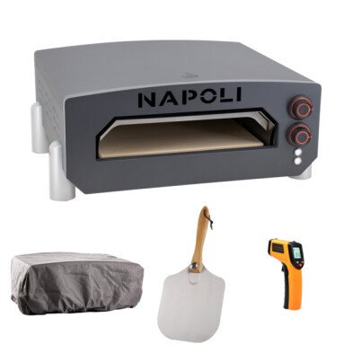 NAPOLI Kokonaispaketti: Napoli pizzauuni, pizzalapio, lämpömittari ja uunin suojus